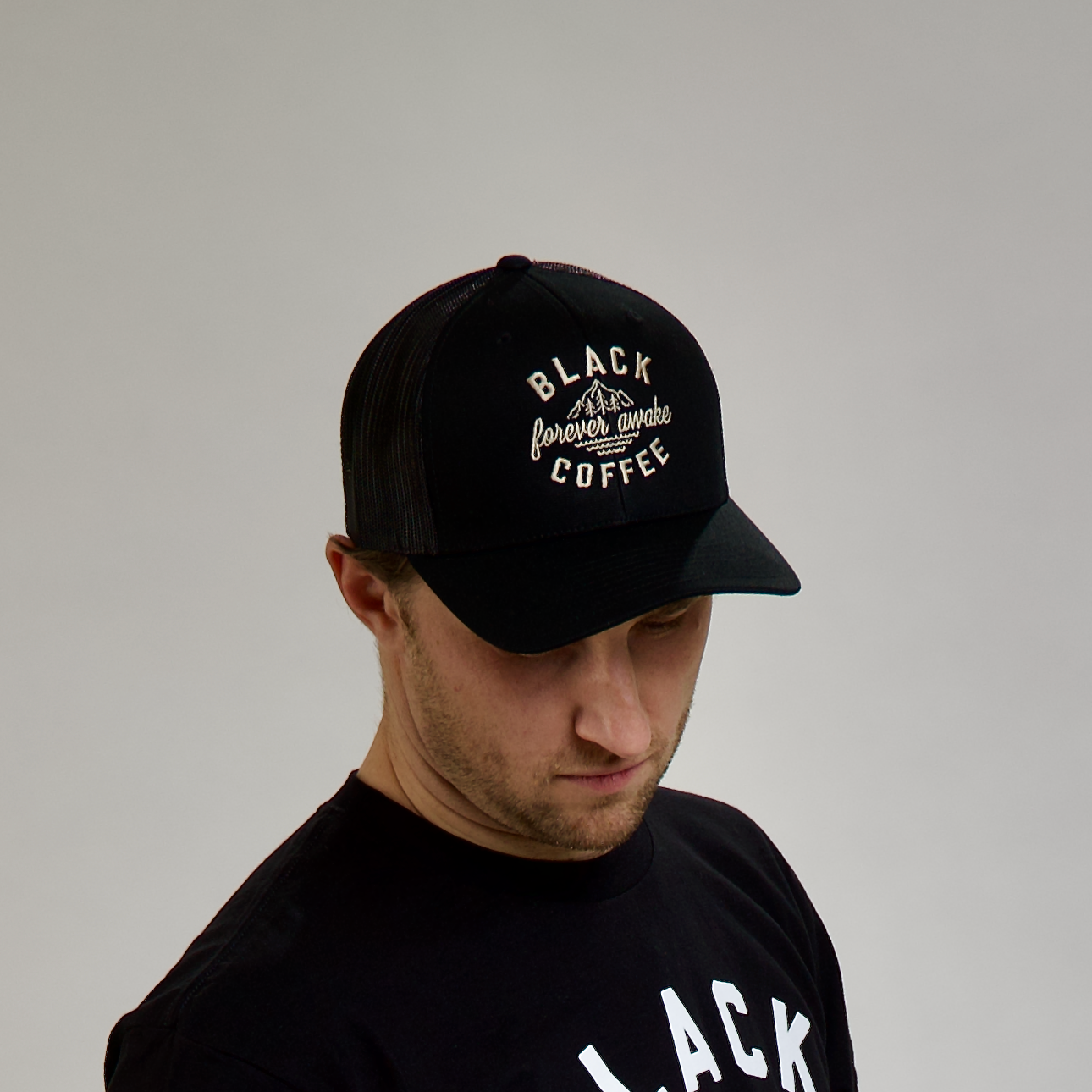 BLACK COFFEE RECYCLED TRUCKER CAP