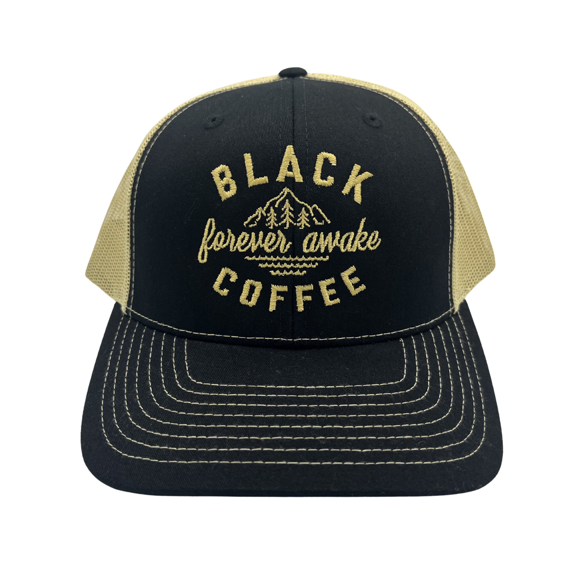 CLASSIC TRUCKER CAP - BLACK/SAND – Black Coffee Apparel
