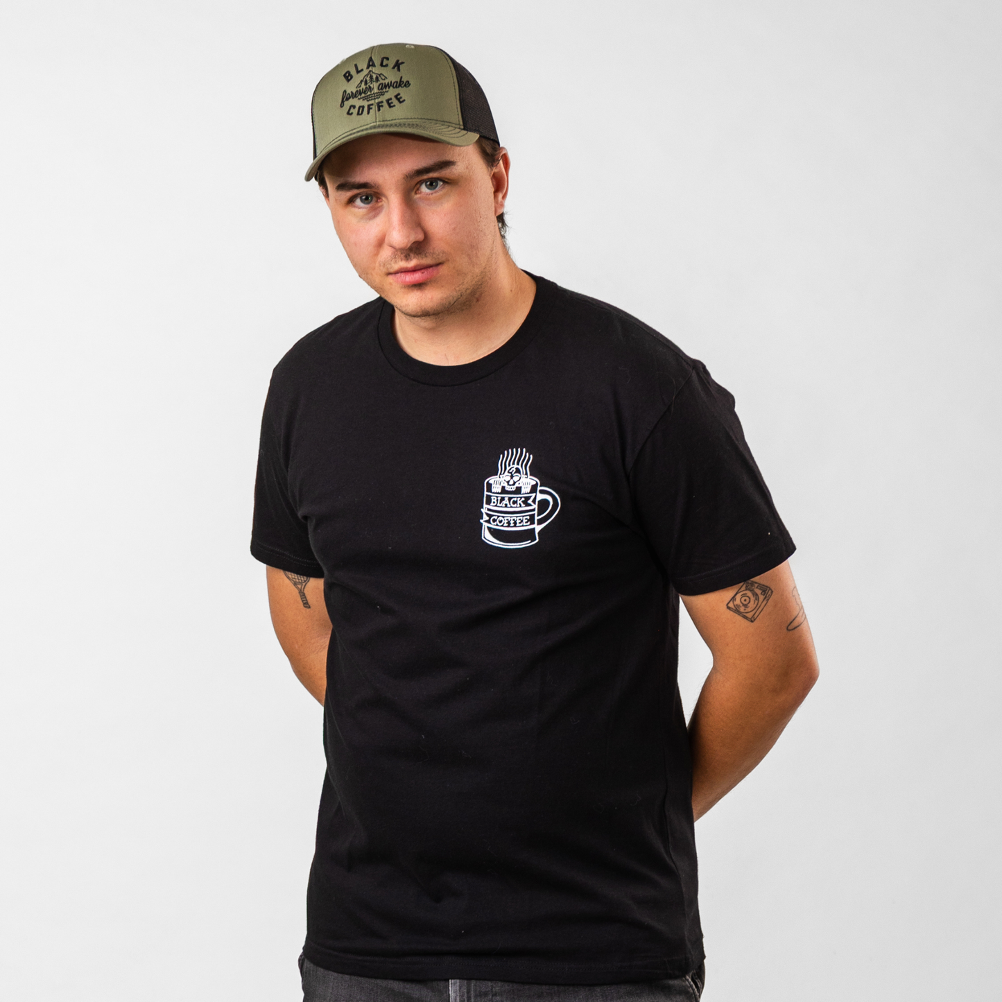 MONDAY TEE - WHITE ON BLACK