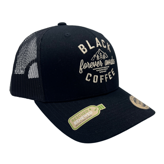 BLACK COFFEE RECYCLED TRUCKER CAP